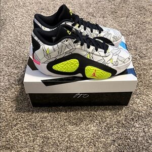 Jordan Black and Neon Yellow Sneakers